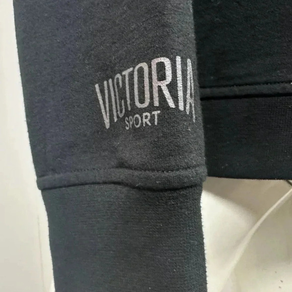Victorias Secret Sport Black Pullover Sweatshirt Keyhole Open Back High Low Sz M - Picture 5 of 10